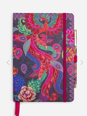 NEW Johnny Was embroidered Journal & Coordinating Pen | Vibrant Phoenix Floral